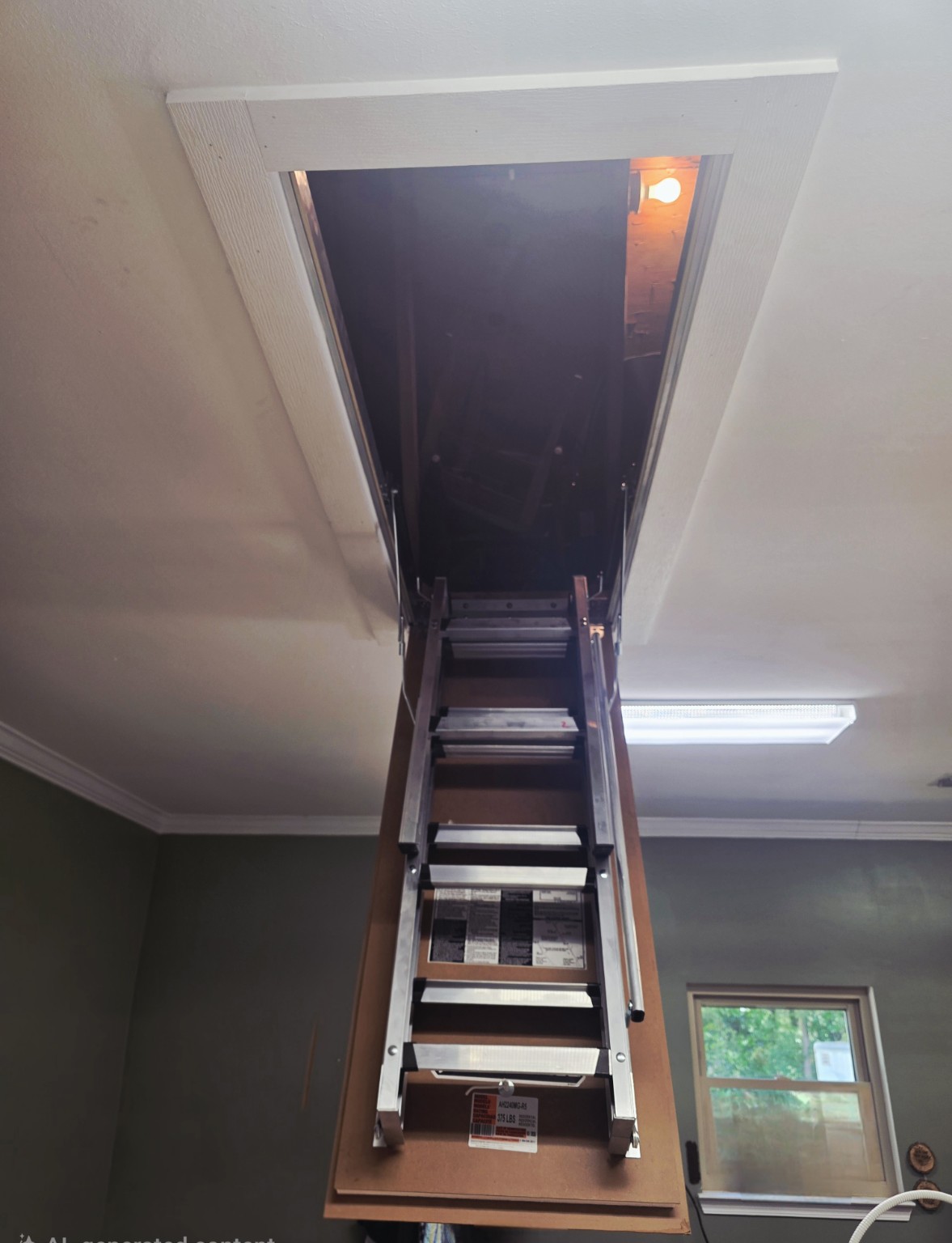 Installed attic ladder
