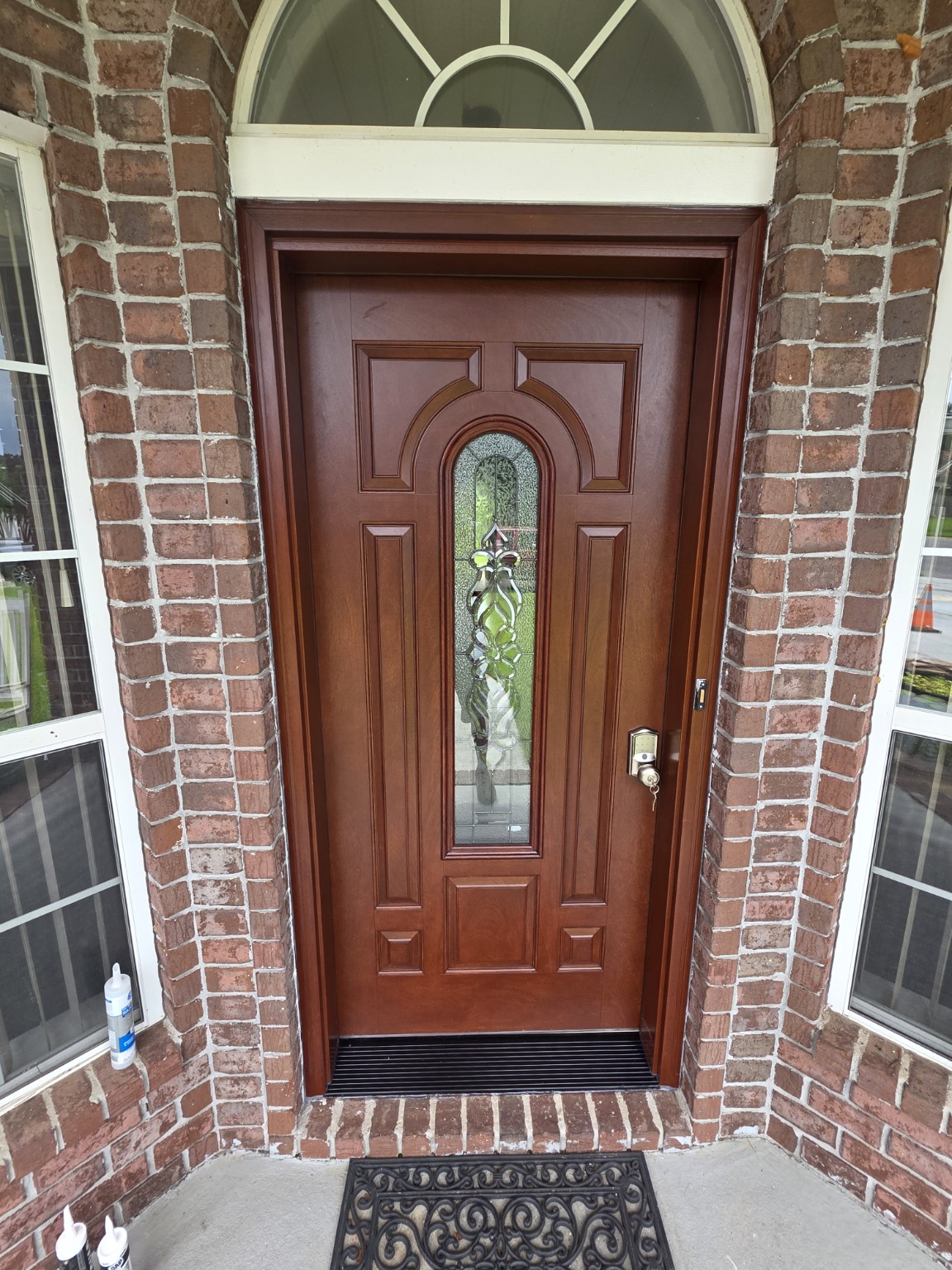 Wood-look entry door