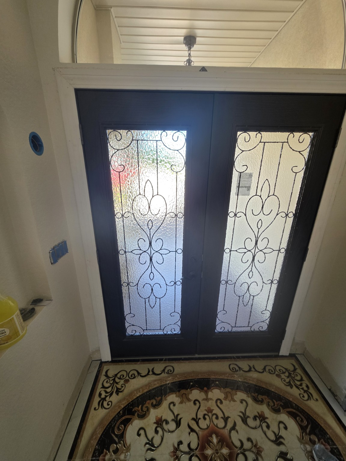 Decorative double entry doors