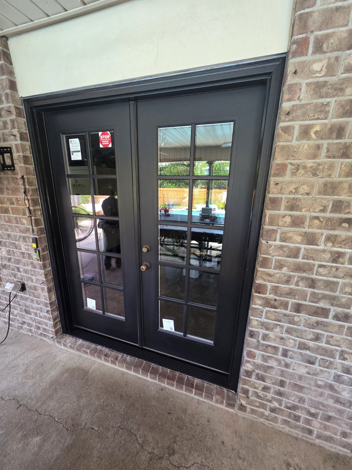 Black French doors – exterior